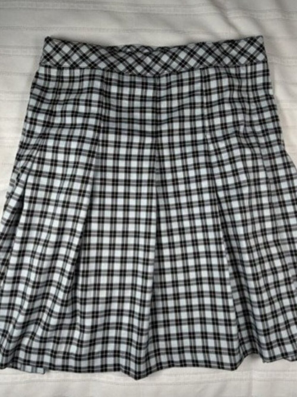 H&M Divided Black Blue Plaid Pleated Mini Skirt Women's 3XL Y2K Grunge Preppy